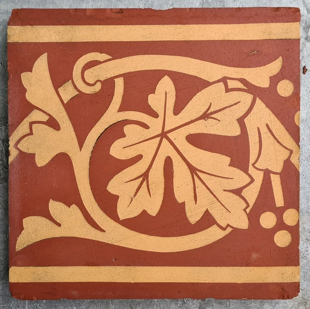 Victorian Arts & Crafts Reclaimed 6"x6" Red Encaustic Tiles By Maw & Co