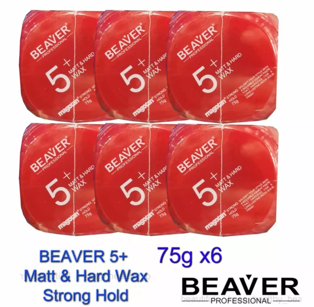 Beaver 5+ Matt and Hard Wax Magotan Strong Hold 75g x 6