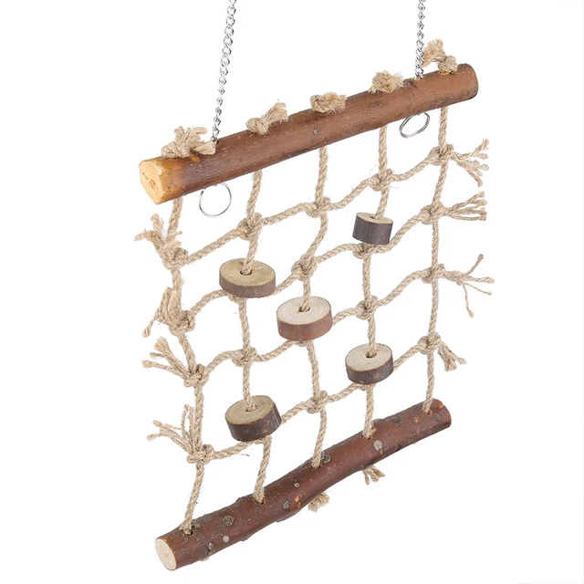 1PC Käfig Vogel Papagei Spielzeug Hanf Seil Klettern Leiter Vögel Natürlich Gd2