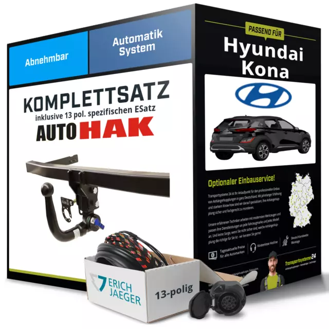 Anhängerkupplung abnehmbar für HYUNDAI Kona +E-Satz Kit NEU AHK