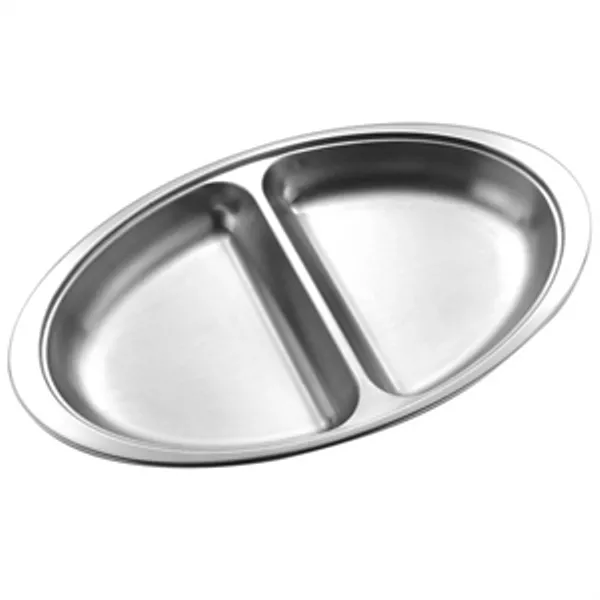 2 Division Vegetable Dish, Stainless Steel  10", Catering, Banqueting, Hotel