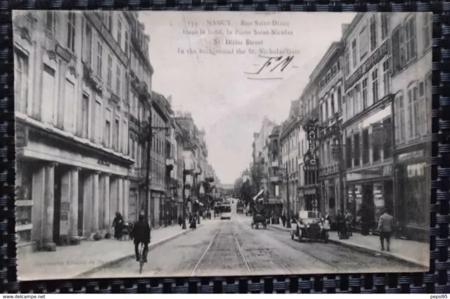 54 Meurthe et Moselle - NANCY Rue St Saint Dizier. Dans le fond, la Porte St Sai