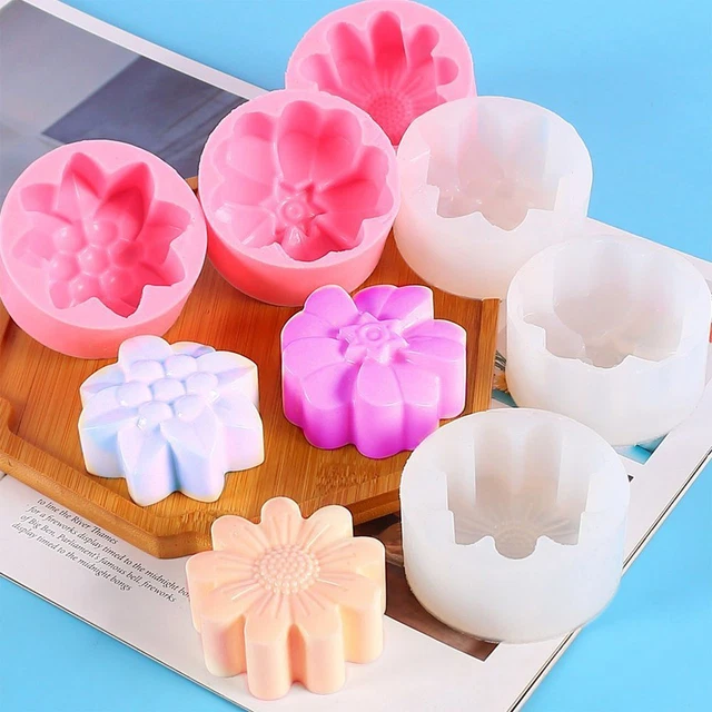 fleur 3D Artisanat Moules à gâteau Moule en silicone Bougie Moule Moule Savon