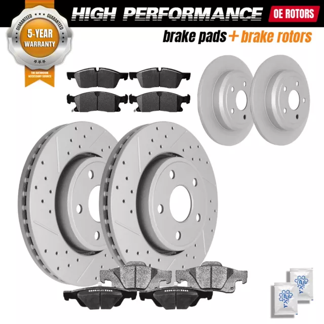 Front Rear Rotors & Brake Pads for 2011 - 2020 Dodge Durango Jeep Grand Cherokee