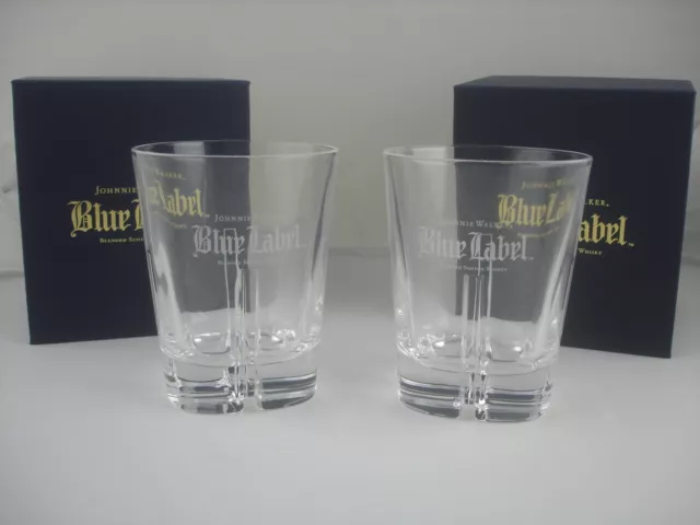 Johnnie Walker Whisky Blue Label Pair Glasses NEW in Box