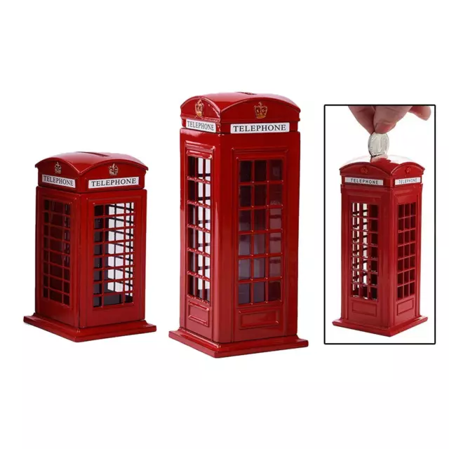 Mini cabine téléphonique Money Bank Cash Coins Saving Box Décorations de