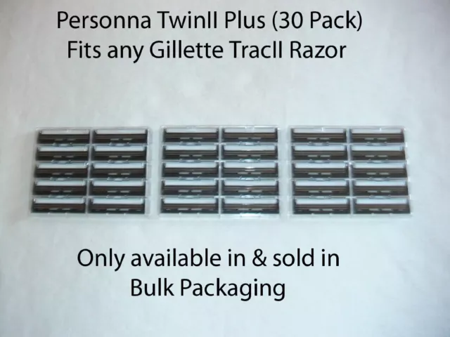 Personna Twin II Plus - Blades (3 x 10 Pack, 30 Blades/order-Fits TracII Razors