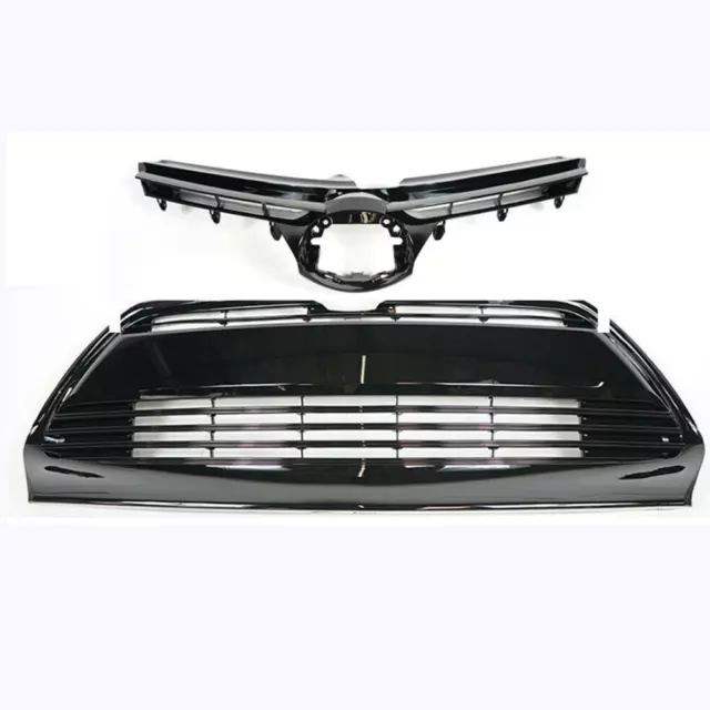 For 2017 2018 2019 Toyota Corolla LE XLE CE Front Upper+Lower Bumper Grille 2pcs