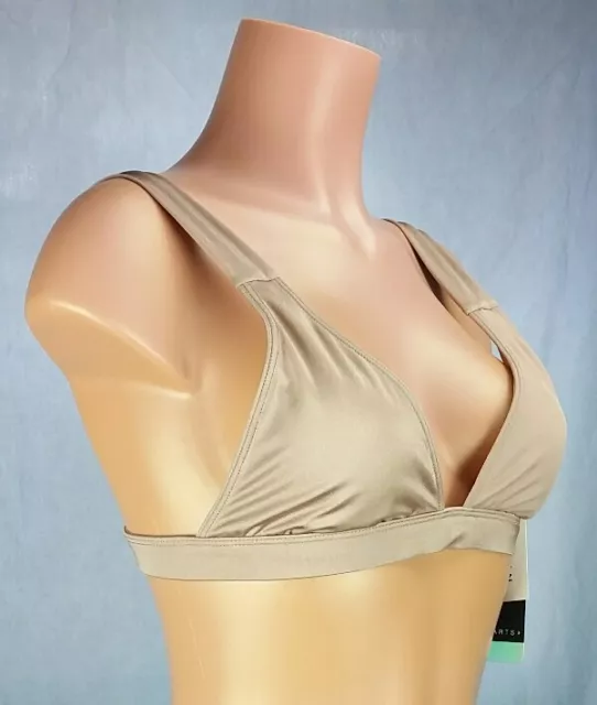 LA Hearts Bronze Strappy Triangle Bikini Top L   Large