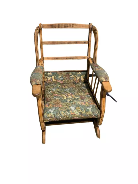 Antique Spring Hunting Theme Rocking Chair FREE UK Delivery