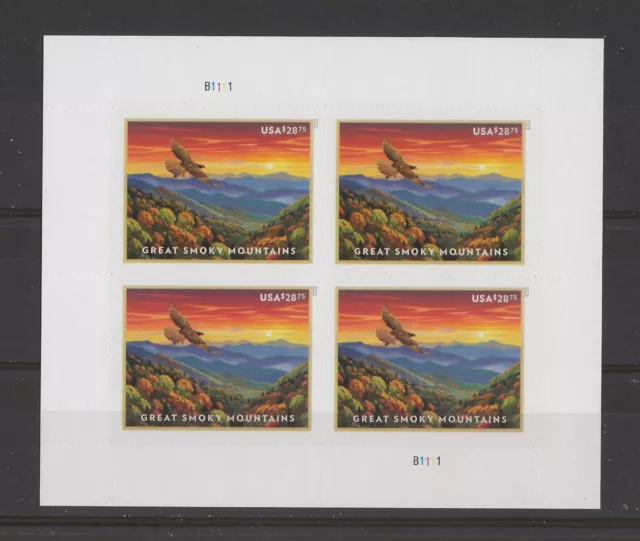 Us - Great Smoky Mountains - Express Mail - 3 Sheets- Start Half Face (345.00)