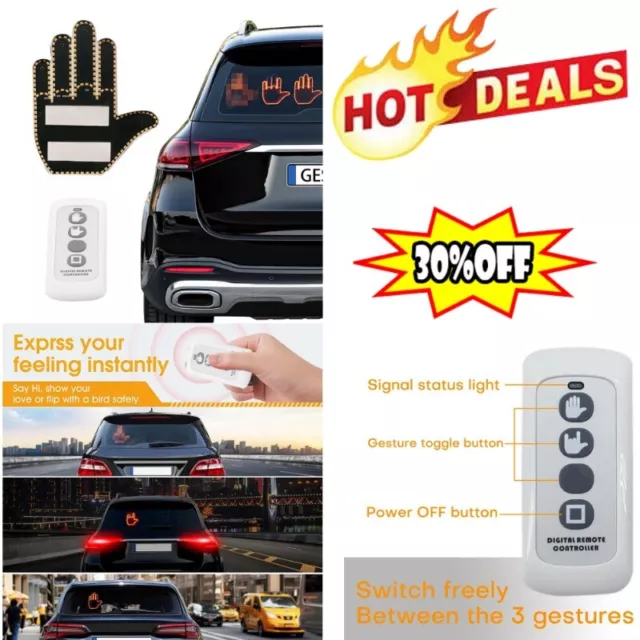 MIDDLE FINGER GESTURE Light with Remote , Car Accessories for Men