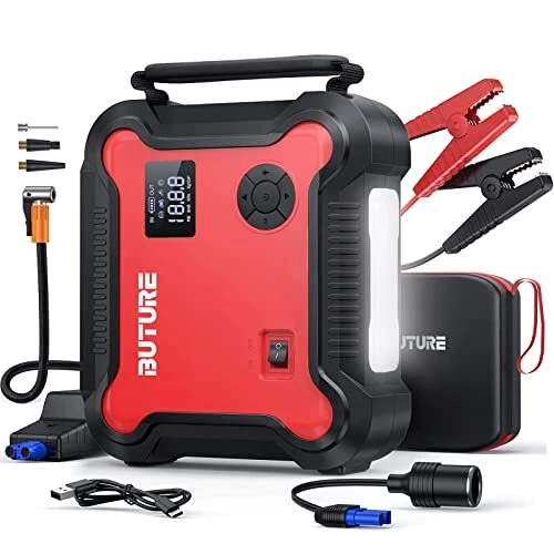 Buture Booster Batterie Voiture.3500 A 26800 Mah Booster Batterie avec Compre...