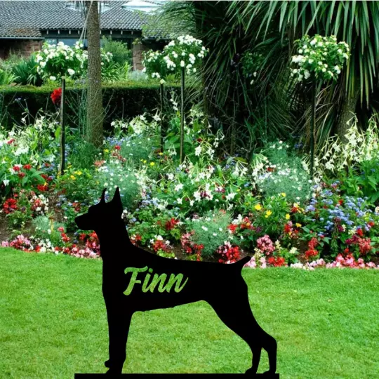 Personalised Doberman Pinscher Metal Pet Dog Lover Custom Garden Memorial Gift