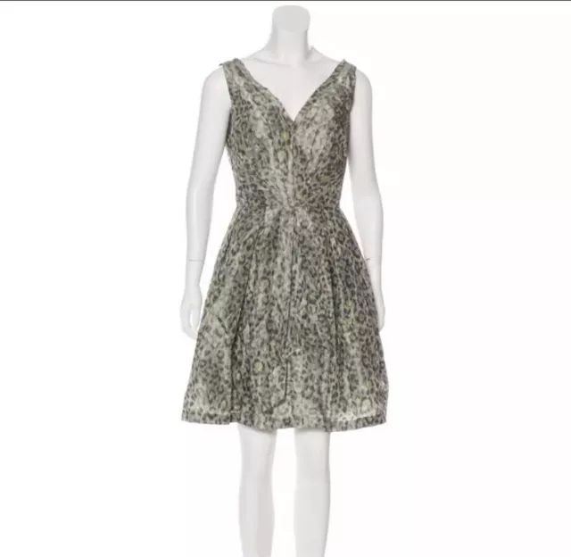 Z Spoke By Zac Posen Dress 8 Fit & Flare Animal Print Pleated