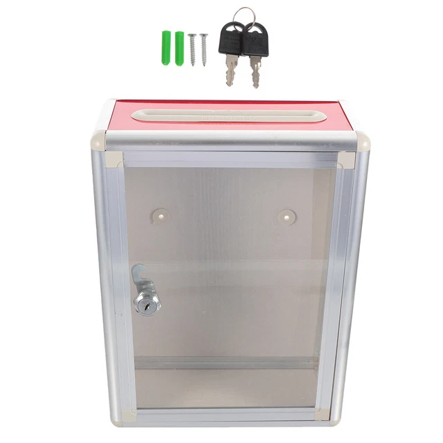 Caja de sugerencias almacenamiento al aire libre pecho acero inoxidable buzón rojo aluminio