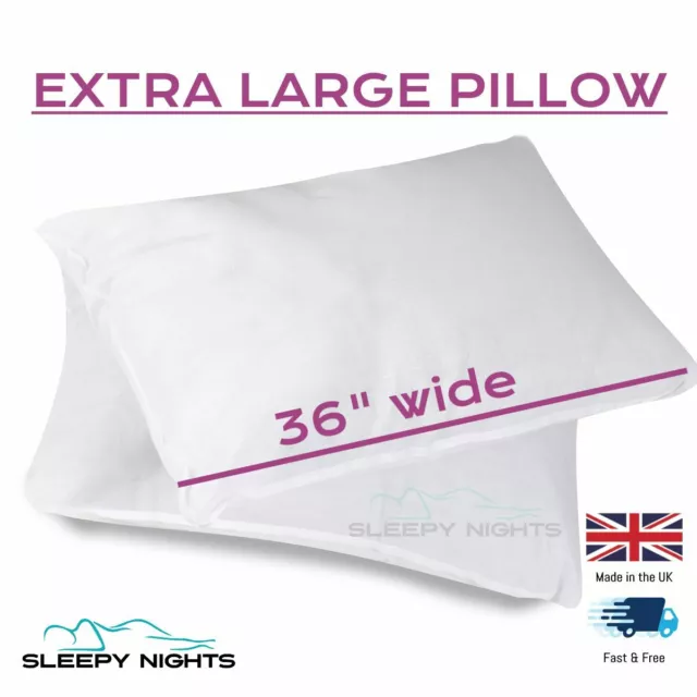 Hotel Quality 19" x 36" Big and Bouncy Super King Size Pillow - 1, 2 Pack 4 Pack