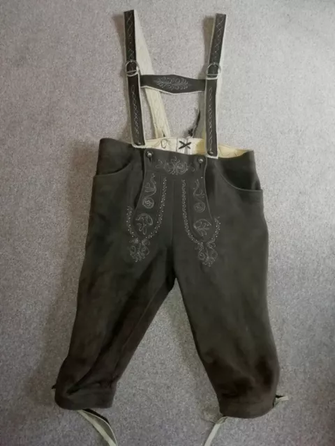 Lederhose, feinstes Hirschleder, Kniebund, ca. Gr. 50, sehr guter Zustand