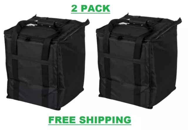 2 PACK Insulated BLACK Catering Delivery Chafing Dish Food HALF Pan Carrier Bag