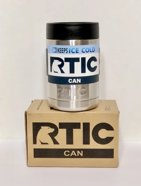 RTIC 12 oz Can Cooler Double Wall Vacuum Insulated Stainless Steel Silver