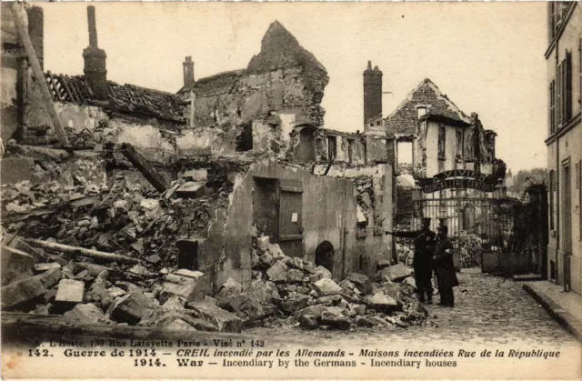 CPA AK Militaire - Creil - Ruines - Rue de la Republique (697844)