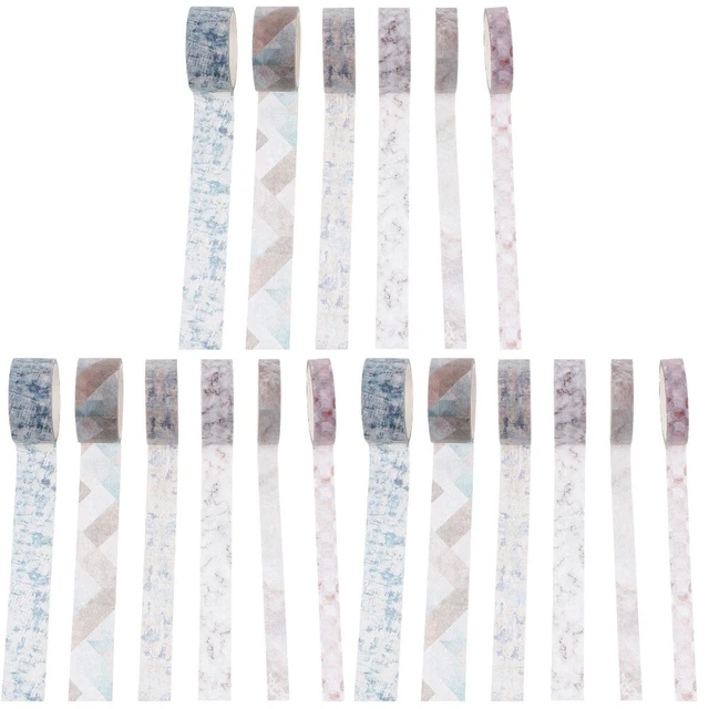 18 rollos cinta de papel simple textura decorativa Washi para álbum de recortes