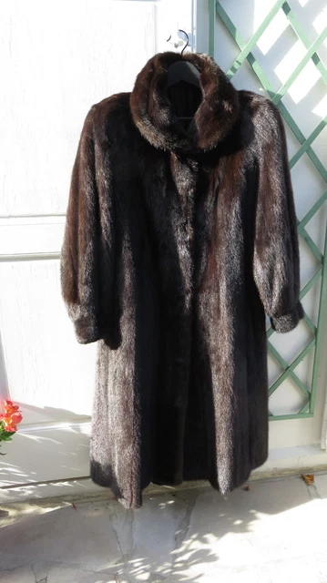 TR S BEAU MANTEAU De Vison Marron Fonce T44 Impeccable EUR 550 00