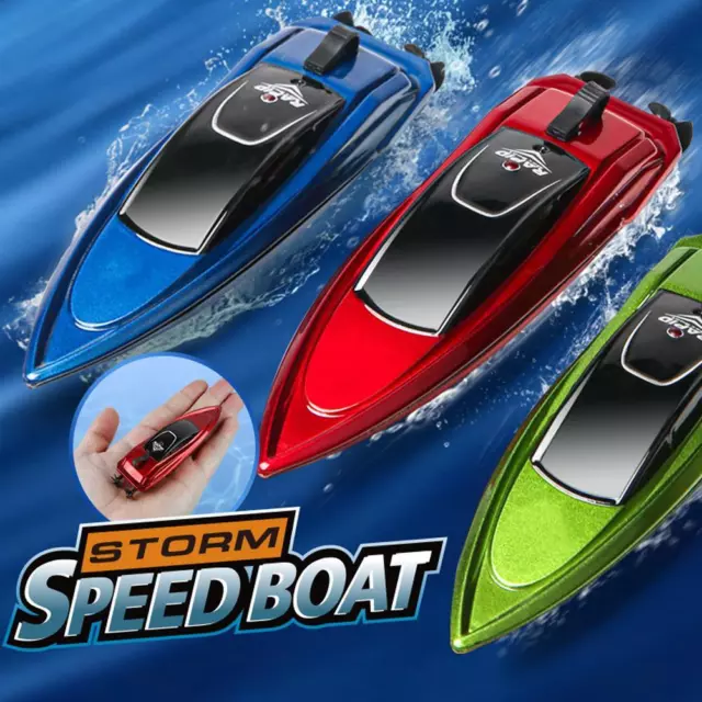 Mini RC Boats 2.4G High Speed Racing Boat 4CH Remote Light LED with Toys F7W7