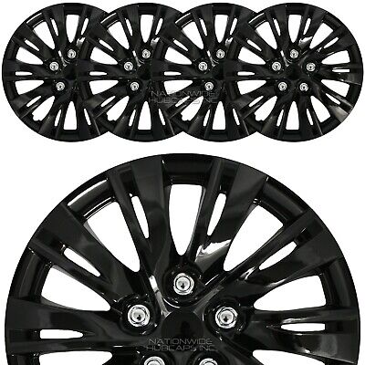 15" Set of 4 Black Wheel Covers Snap On Full Hub Caps fit R15 Tire & Steel Rim