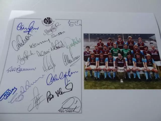 ASTON VILLA FC 1982 EUROPEAN CUP FINAL WINNERS SIGNED PRE-PRINT x 17 EXCLUSIVE