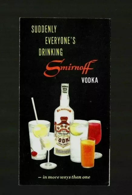 Vintage Collectible 1950s SMIRNOFF Vodka cocktail drink recipe booklet