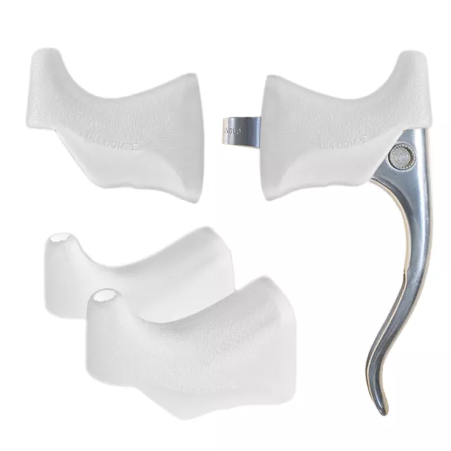 White Brake Lever Hoods Compatible with Vintage Campagnolo Nuovo Record Modolo