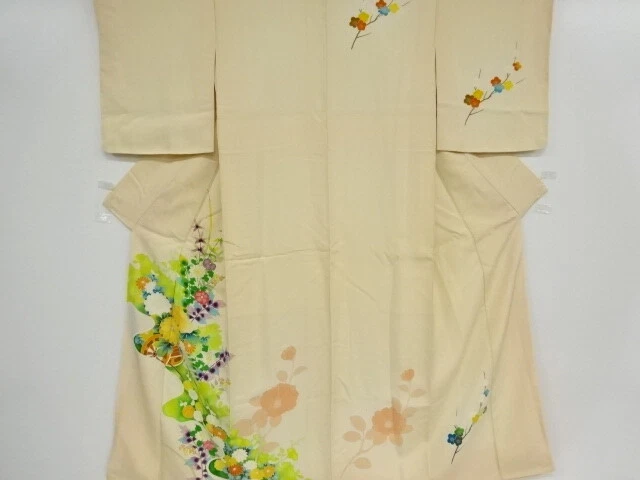 43378# Japanese Kimono / Antique Kimono / Floral Cart