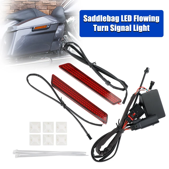 Saddlebag LED Flowing Turn Signal Light For Touring Glide Road Glide 2014-2022