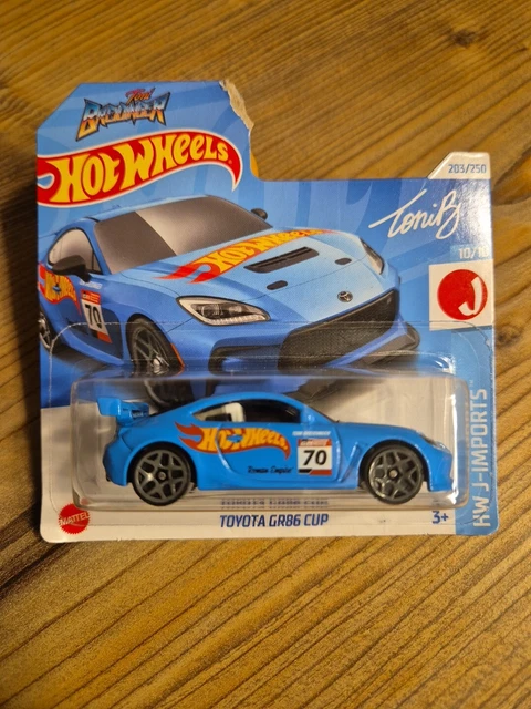 Hot Wheels Toyota GR86 Cup Toni Breidinger HW J-Imports 10/10 (203/250) HRY77 Bleu 2024 + Protecteur Short Card Frikimonkey