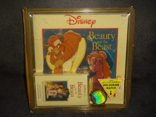 DISNEY BEAUTY AND The Beast Read Along Cassette, Book & Hologram Watch ...
