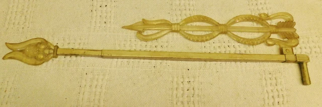 1 Vintage Arrow SWING ARM CURTAIN ROD-ORIGINAL PAINT w/ EXTENSION