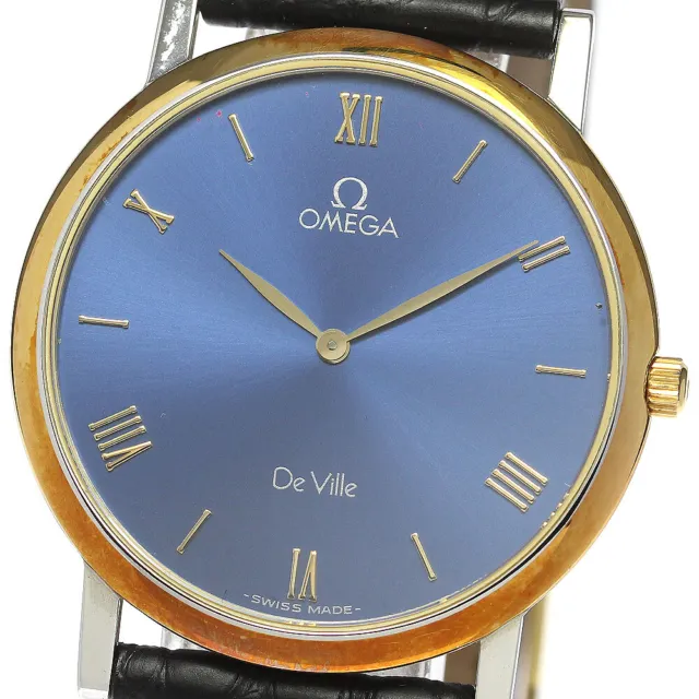 Omega De Ville YG Bezel Stainless Quartz Men's Watch Pre-Owned [b0927]