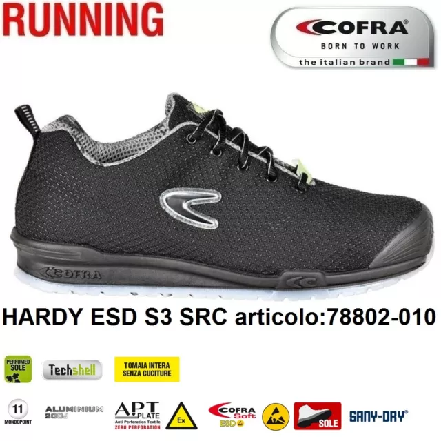 SCARPE ANTINFORTUNISTICA COFRA HARDY ESD S3 SRC TECHSHELL tessuto anti strappo