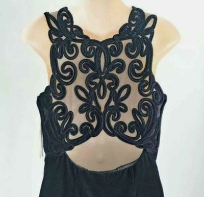 NEW Vintage Scott McClintock  Black Cocktail Party Dress Size 6  Velvet USA