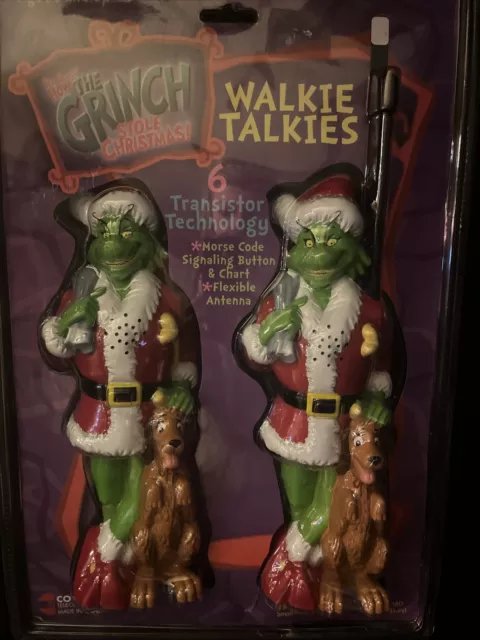 Jim Carey Dr Seuss MIP Grinch Who Stole Christmas HTF Walkie Talkies by Columbia