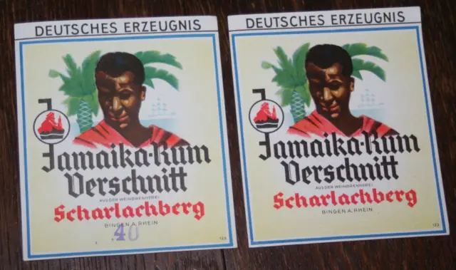 Etiketten - SCHARLACHBERG Jamaica-Rum-Verschnitt