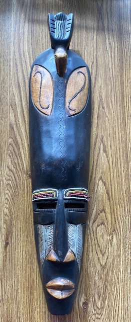 Wooden African Tribal Face Mask HandCarved Art Home Decor