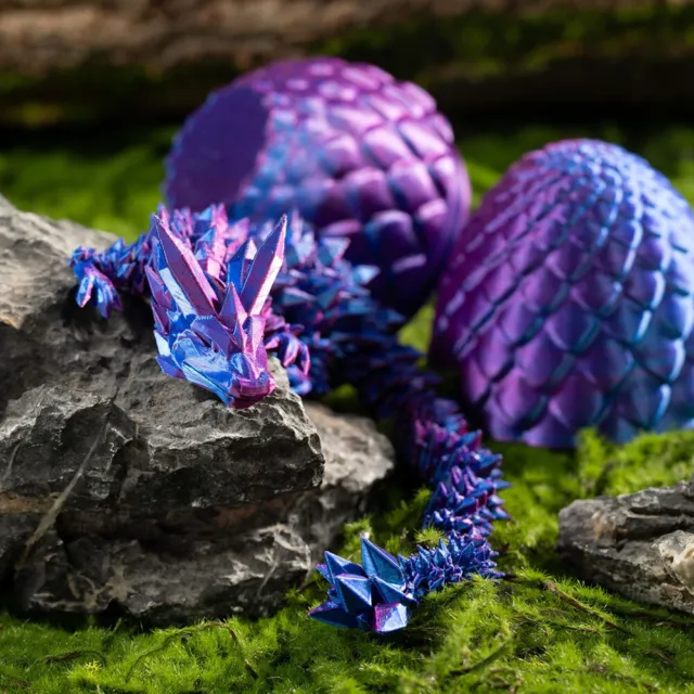 - 30cm 3D Printed Dragon in 13cm Egg Dragon Model Figure Executive Desk Toys