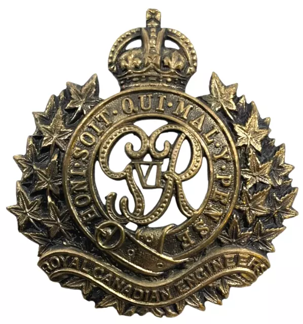 WW2 ROYAL CANADIAN Engineers George VI KC Cap Badge, Pin-back $20.95 ...