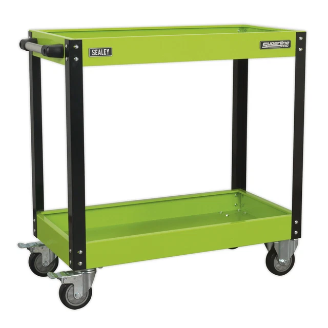 Carro de taller Sealey Cx109Hv 2 niveles resistente - verde alta visibilidad