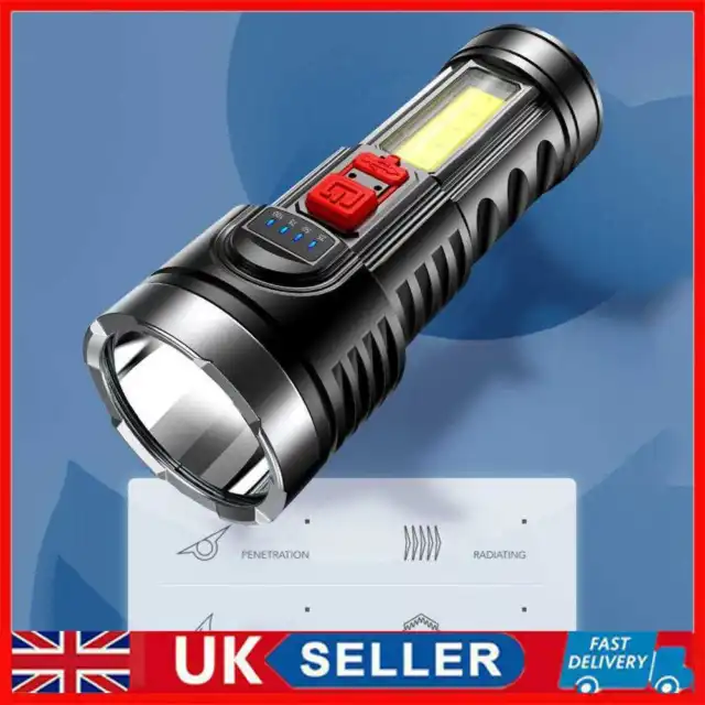 Portable LED Flashlight COB Waterproof Night Torch Outdoor Household Lighting