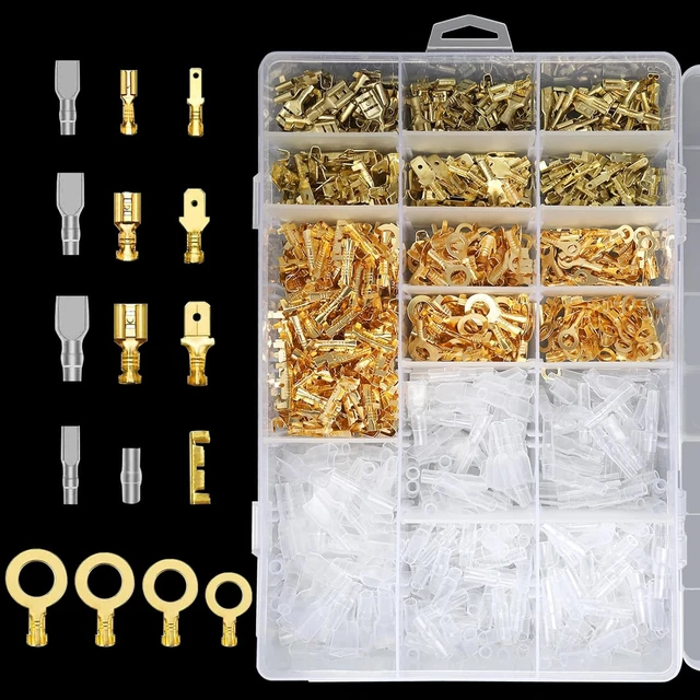 JOYELEC Kit 520 Pezzi Terminali Elettrici - Connettori A Crimpare Per Auto, 2.8/4.8/6.3mm - Foto 3