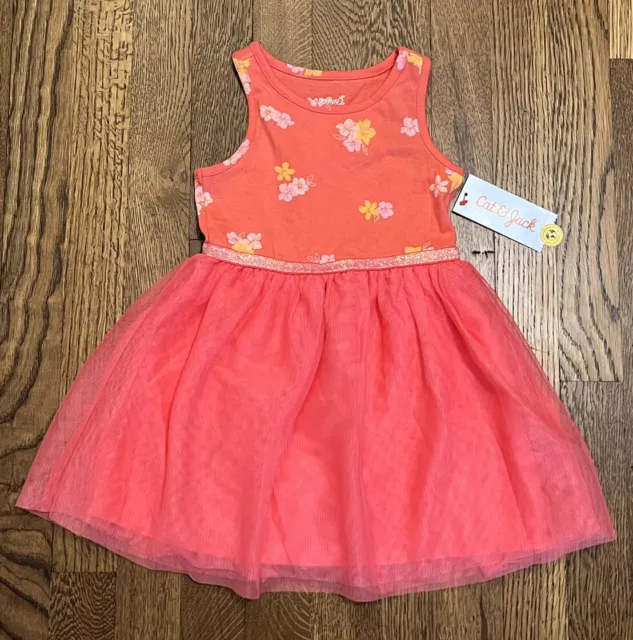 Cat & Jack Toddler Girl's Size 2T Sleeveless Tulle Dress Coral