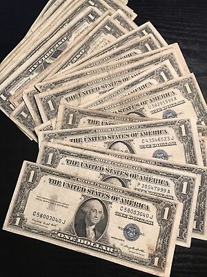 1935-1957 *Lucky* $1 Silver Certificate Rare Blue One Dollar Bill Lot Note Frn* 3